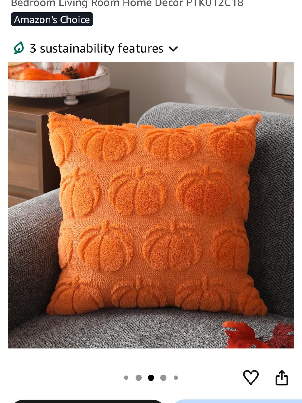 4 Orange Pumpkin Textured Throw Pillow - 4 in all ( not only 2 )